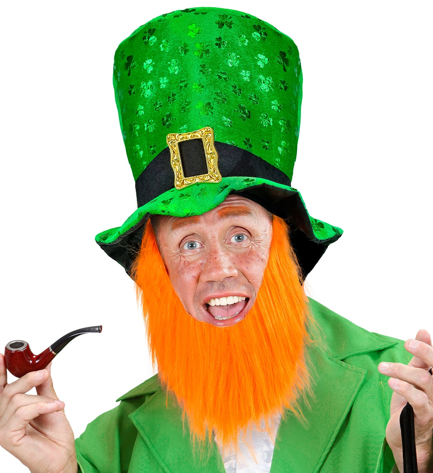 Gorro de San Patricio Verde con Barba Pelirroja San Patricio Widmann