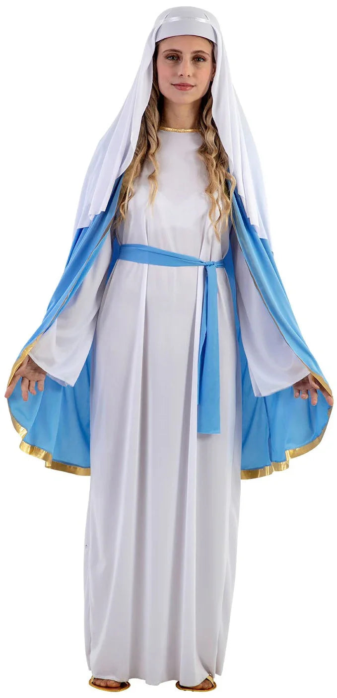 Disfraz de Virgen María con Capa para Mujer Virgen María EuroCarnavales