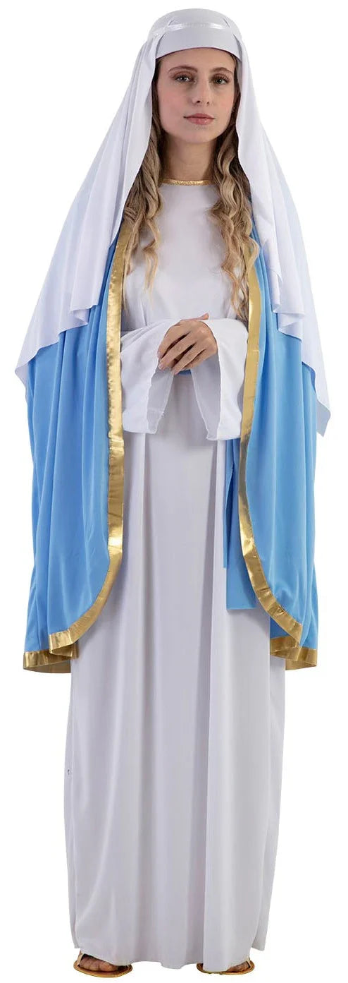 Disfraz de Virgen María con Capa para Mujer Virgen María EuroCarnavales