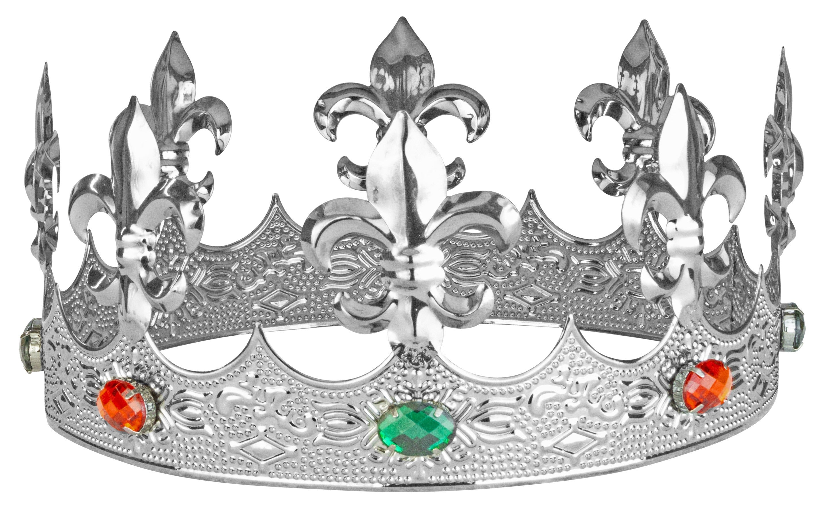 Corona de Rey Plateada de Metal con Pedrería Coronas y Tiaras Widmann