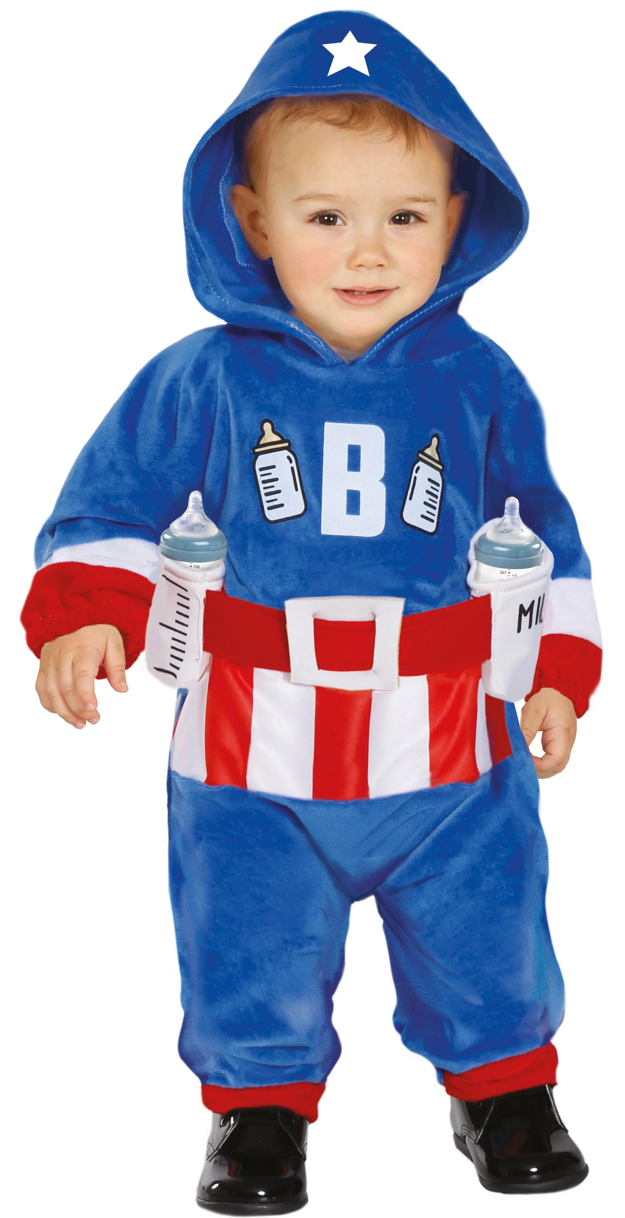 Disfraz de Capitán Estrella de Peluche para Bebé Capitán América Guirca