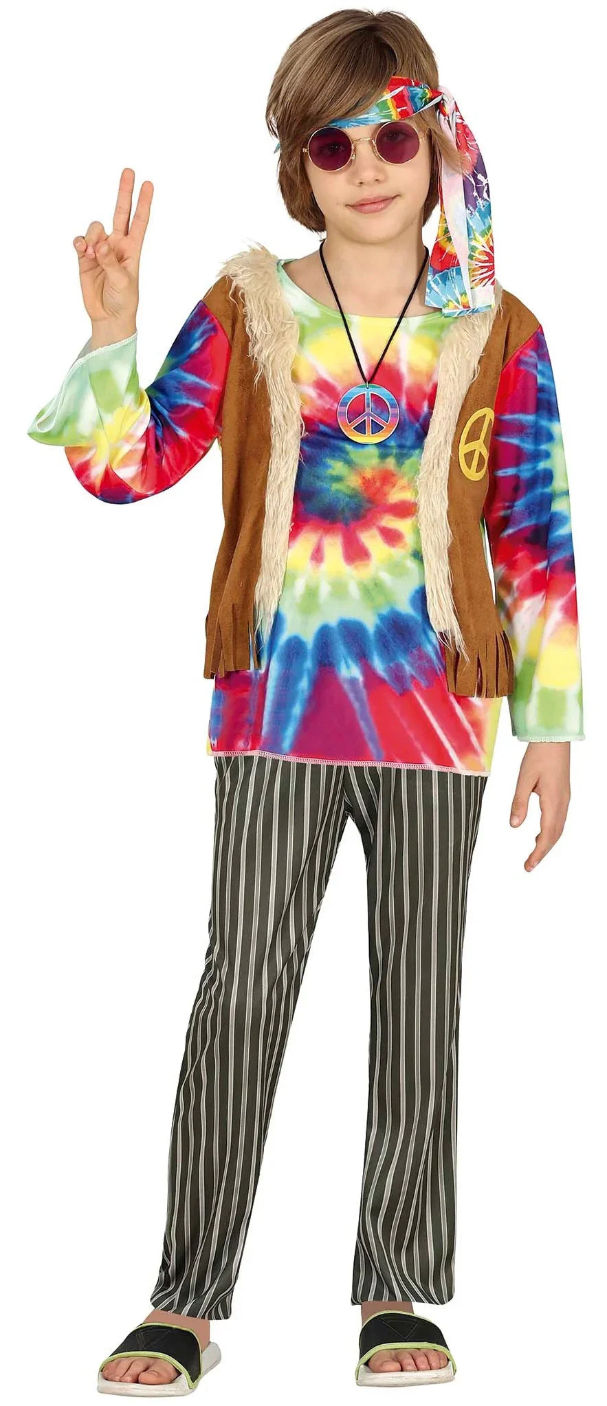 Disfraz de Hippie Psicodélico para Niño Hippies Infantiles Guirca