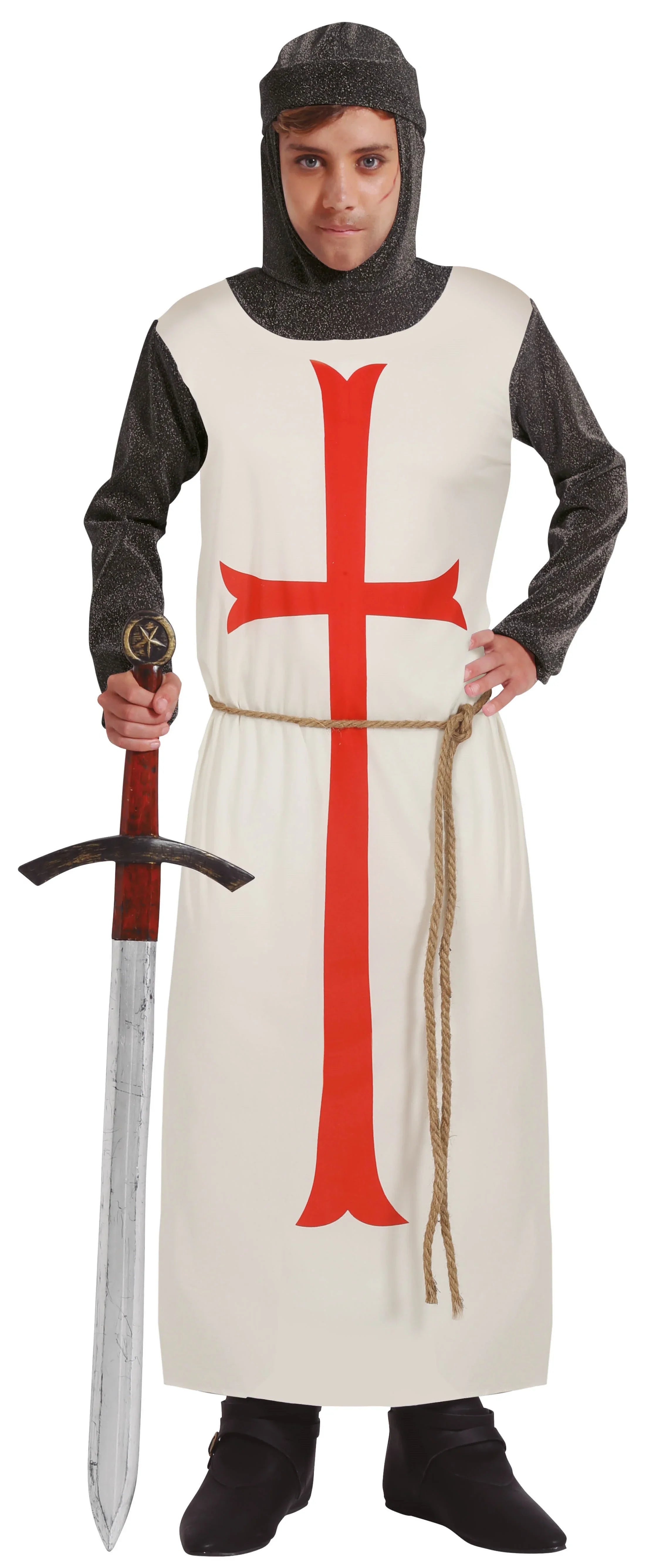 Disfraz de Guerrero Medieval Templario para Niño Caballeros y Cruzados Medievales Guirca