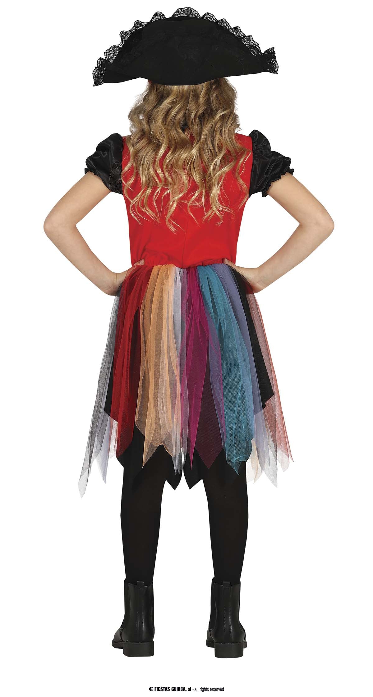 Disfraz de Pirata con Falda Multicolor para Niña Piratas Infantiles Guirca