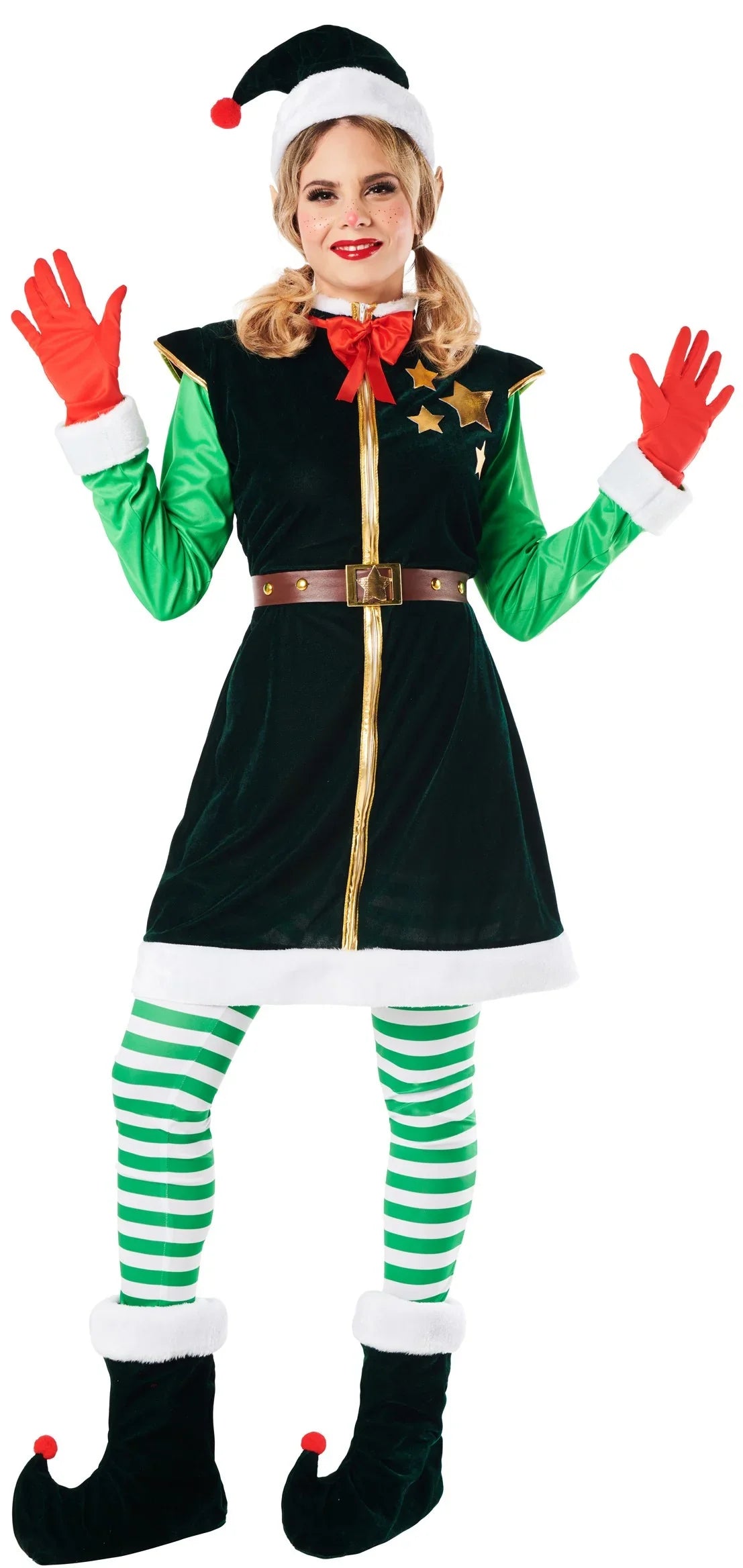 Disfraz de Elfa Navideña Elegante para Mujer Elfos Navideños Kimokawaii