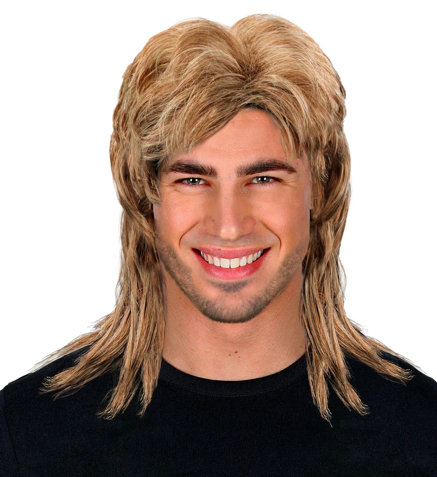 Peluca Rubia Años 80 con Melena Larga de Hombre Pelucas Rubias Widmann