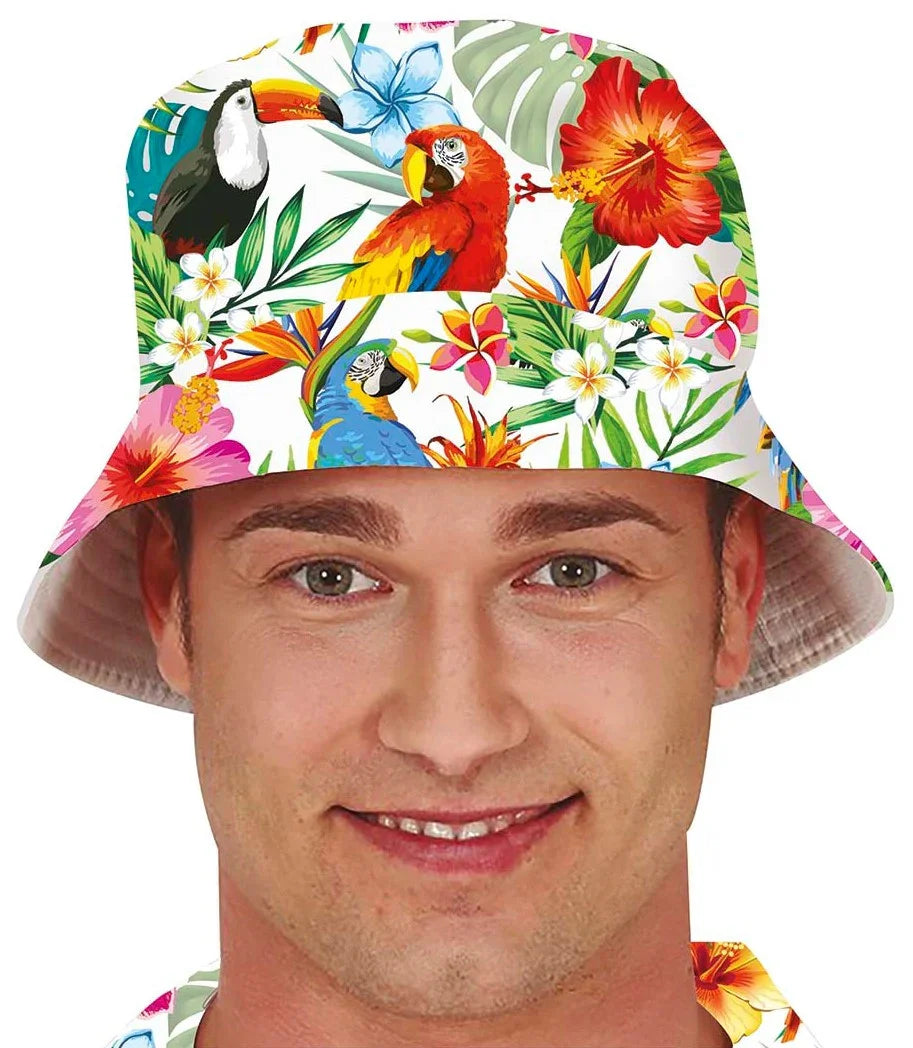 Gorro Bucket con Estampado Hawaiano para Adulto Complementos Hawaianos Guirca