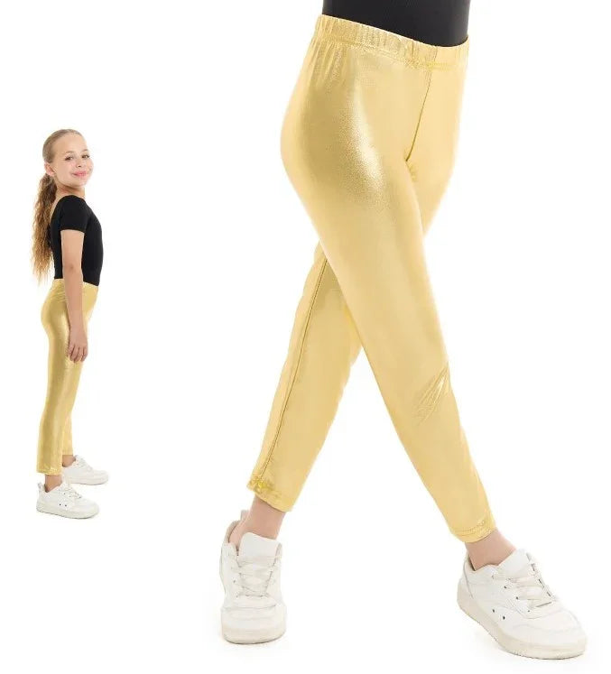 Leggings Dorados Metalizados para Niña Leggings Partilandia