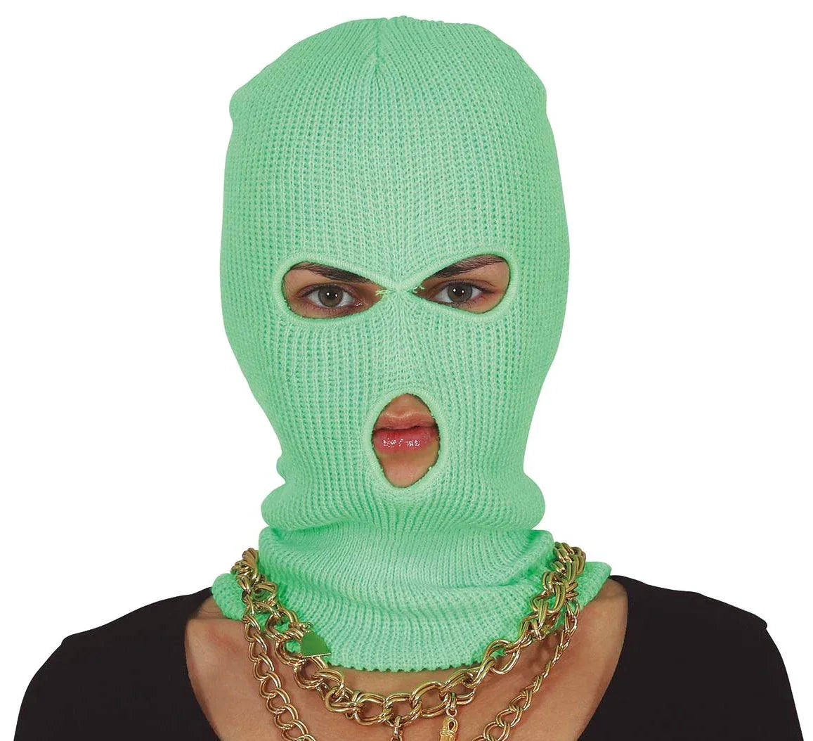 Pasamontañas Pussy Riot Verde Neón Accesorios para la Cabeza Guirca