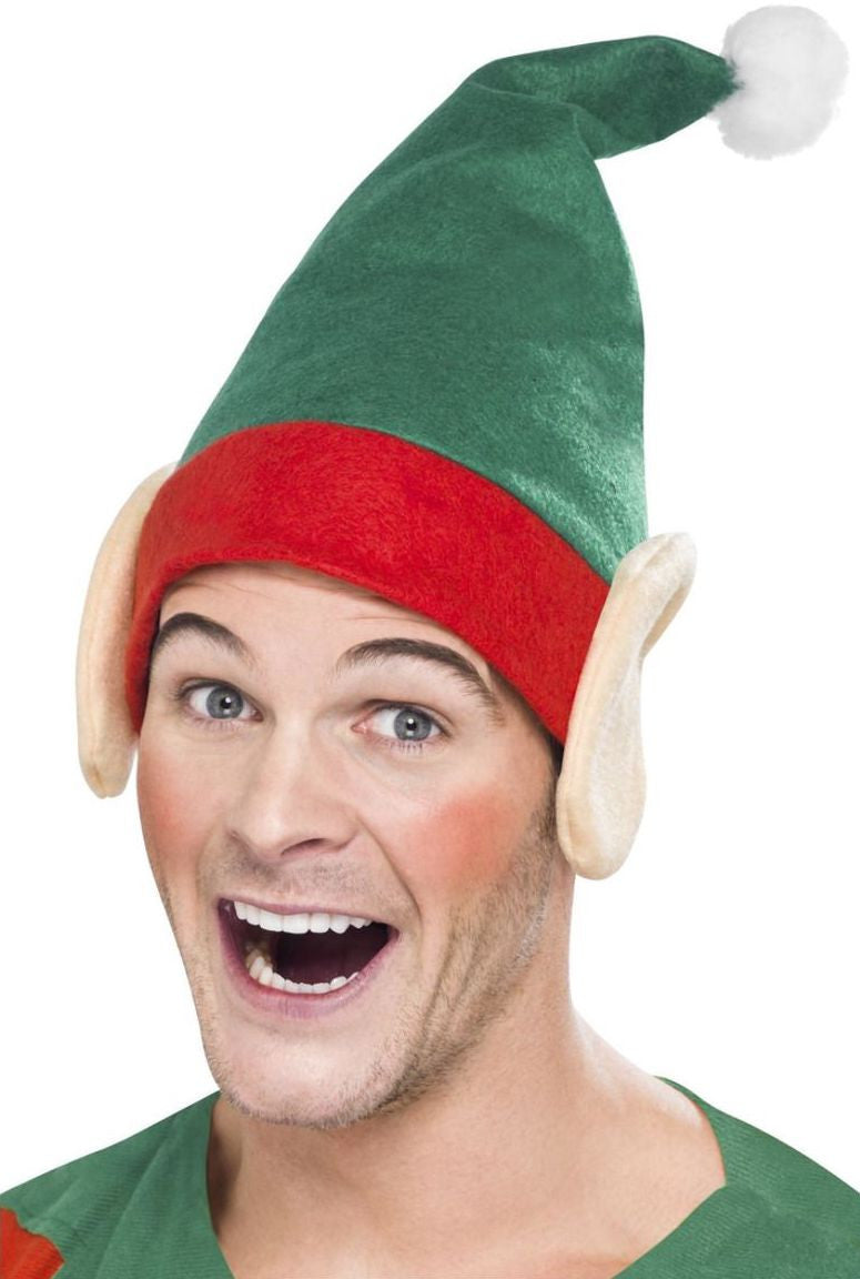 Gorro de Elfo Ayudante con Orejas Elfos Navideños Smiffys