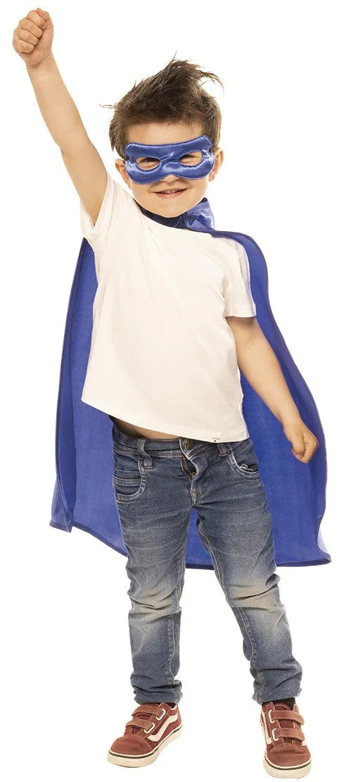 Kit de Superhéroe Azul Infantil con Antifaz y Capa Complementos Superhéroes Rubies