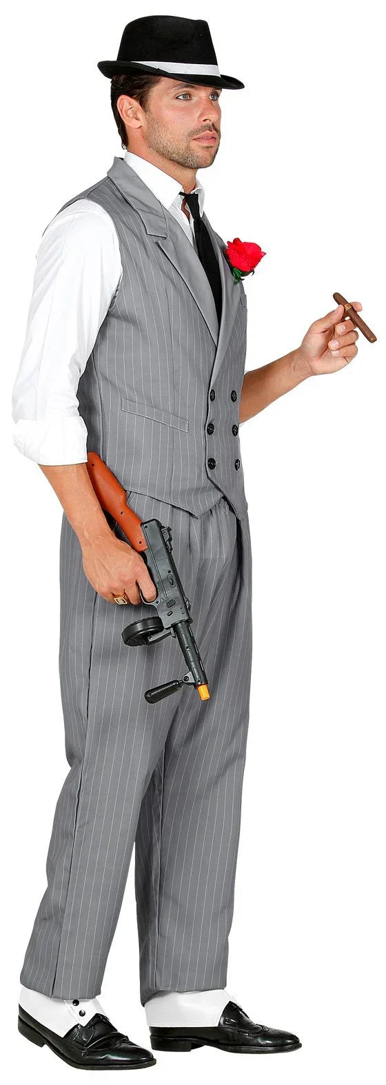 Disfraz de Gangster Gris con Chaleco para Hombre Gánster y Mafioso Widmann