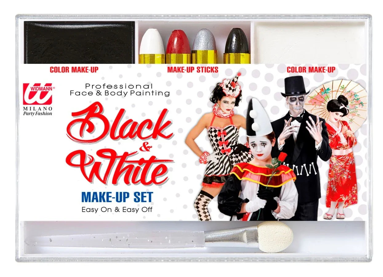 Set de Maquillaje Blanco y Negro Kits de Maquillaje Widmann