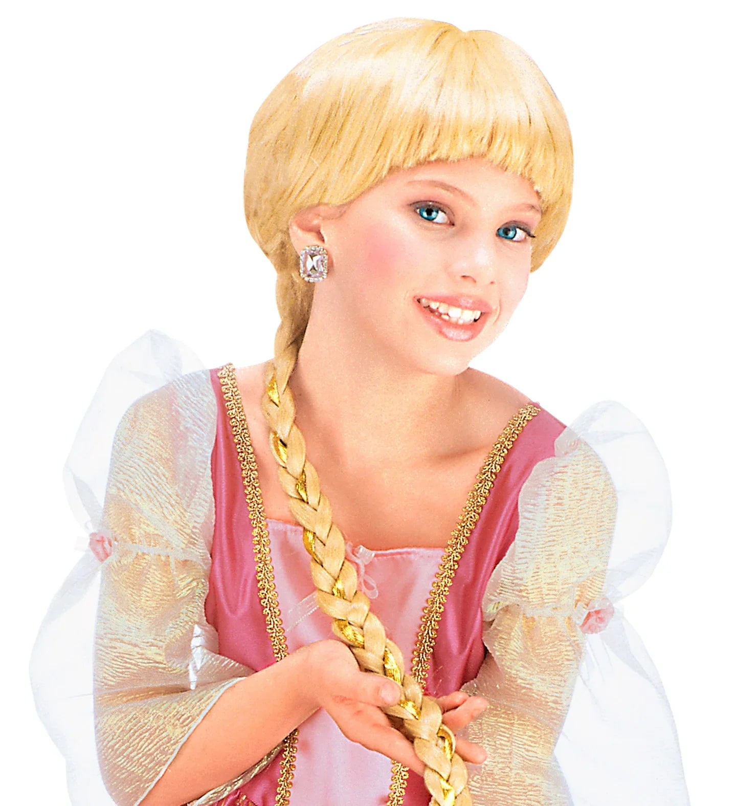Peluca de Rapunzel Rubia con Trenza Larga Infantil Pelucas Rubias Widmann