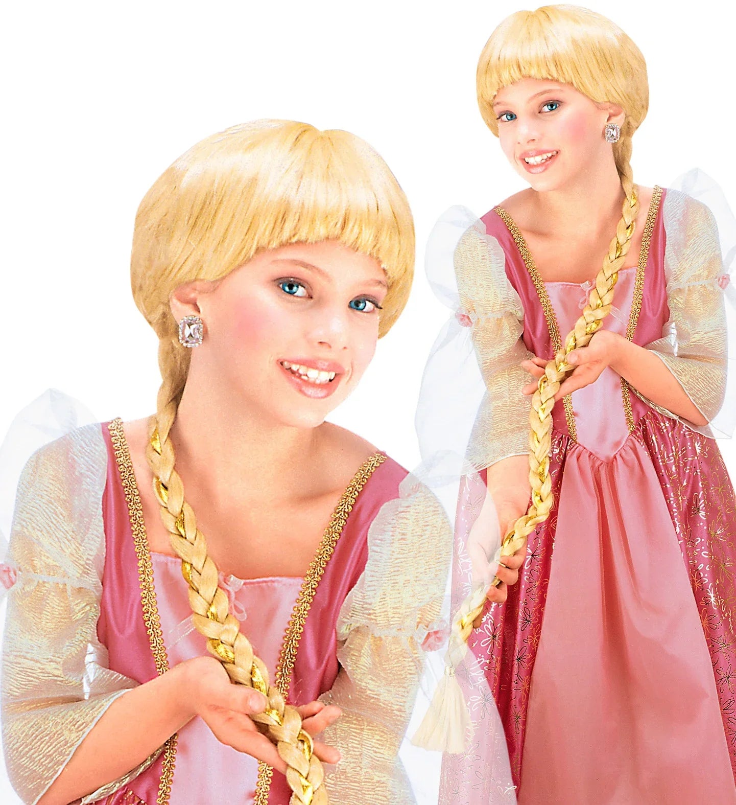Peluca de Rapunzel Rubia con Trenza Larga Infantil Pelucas Rubias Widmann