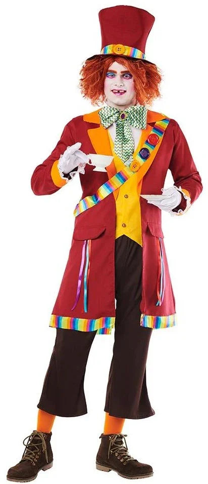 Disfraz de Sombrerero Loco Granate para Hombre Comprar Online