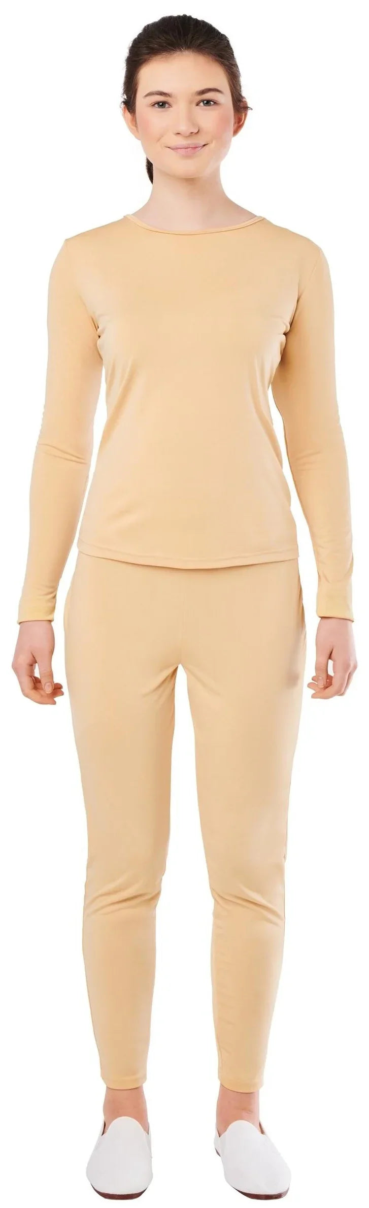 Malla Beige en Dos Piezas para Mujer Mallas y Maillots Kimokawaii