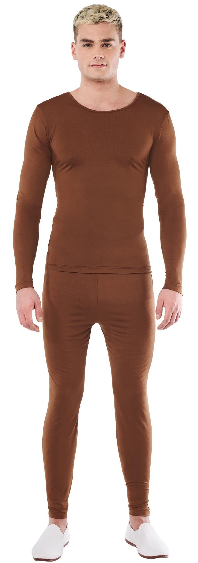 Malla Marrón en Dos Piezas para Hombre Mallas y Maillots Kimokawaii