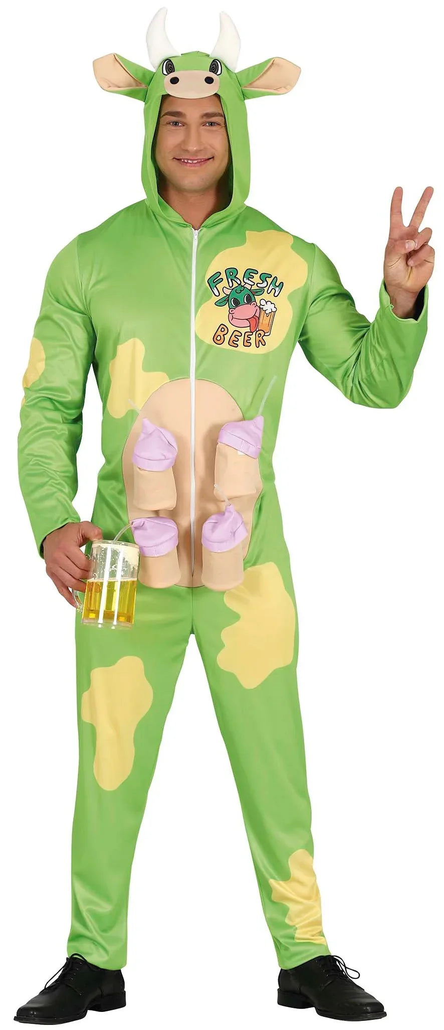 Disfraz de Vaca Cervecera Verde para Adulto Vaca y Toro Guirca
