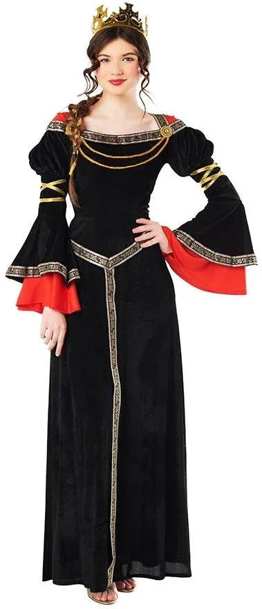 Medieval Mujer Vestido Negro Medieval época Victoriana Vestido