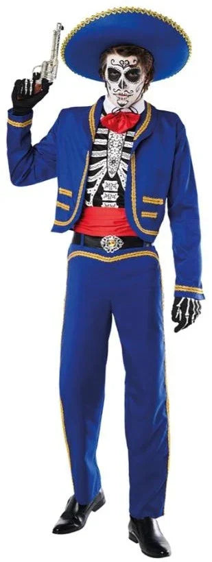 Disfraz de Catrín Mexicano Azul para Niño Catrina Kimokawaii