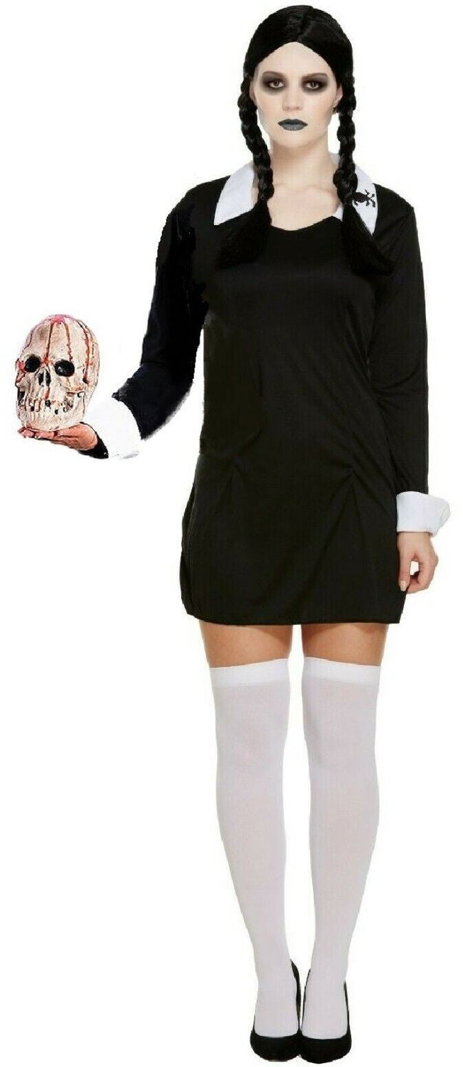 Disfraz de Miércoles Siniestra para Mujer Miércoles Addams Harlequin