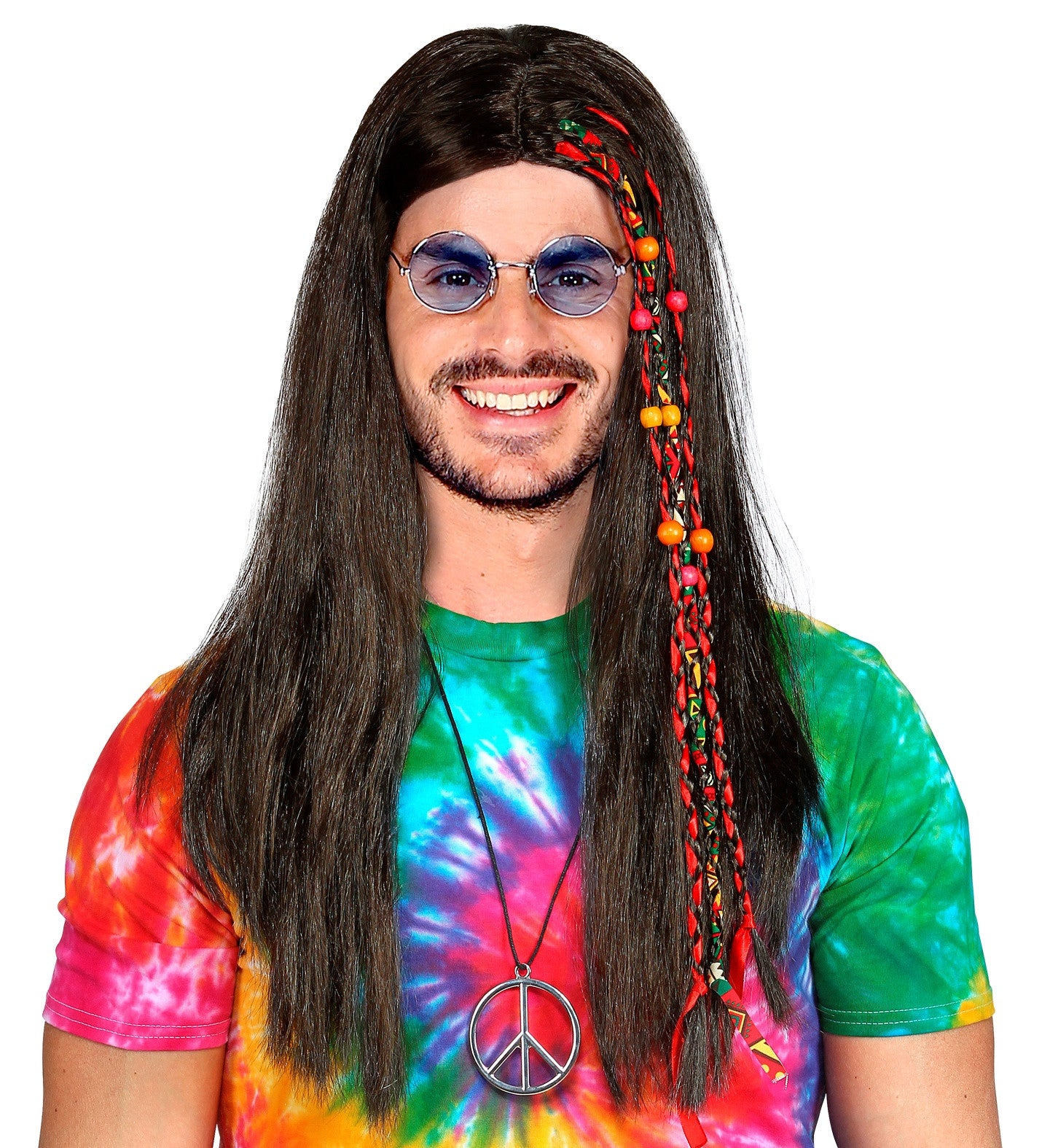 Peluca Hippie Morena con Trenzas Pelucas Hippies Widmann