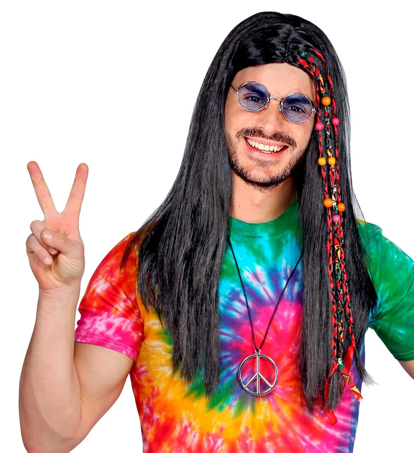 Peluca Hippie Morena con Trenzas Pelucas Hippies Widmann