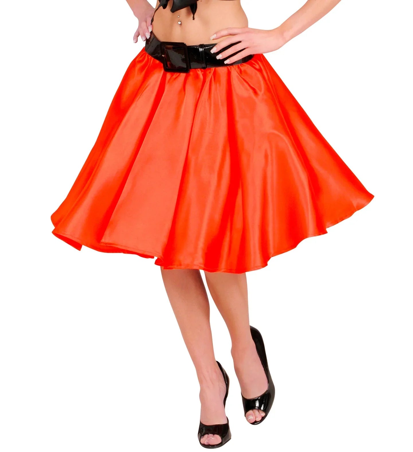 Falda de Raso Rojo con Enagua Faldas y Pantalones Widmann