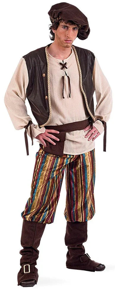 Disfraz de Tabernero Medieval con Gorro para Hombre Campesinos y Posaderos Medievales Limit Sport