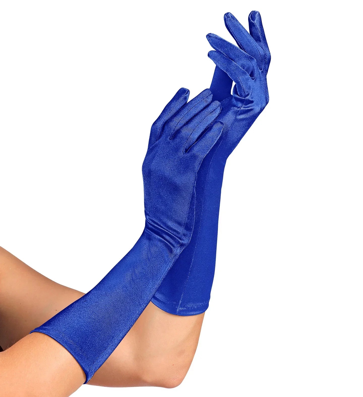 Guantes Azules Largos de Satén Guantes Widmann