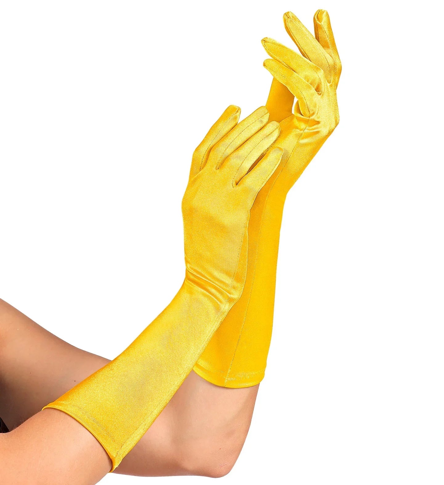 Guantes Amarillos Largos de Satén Guantes Widmann