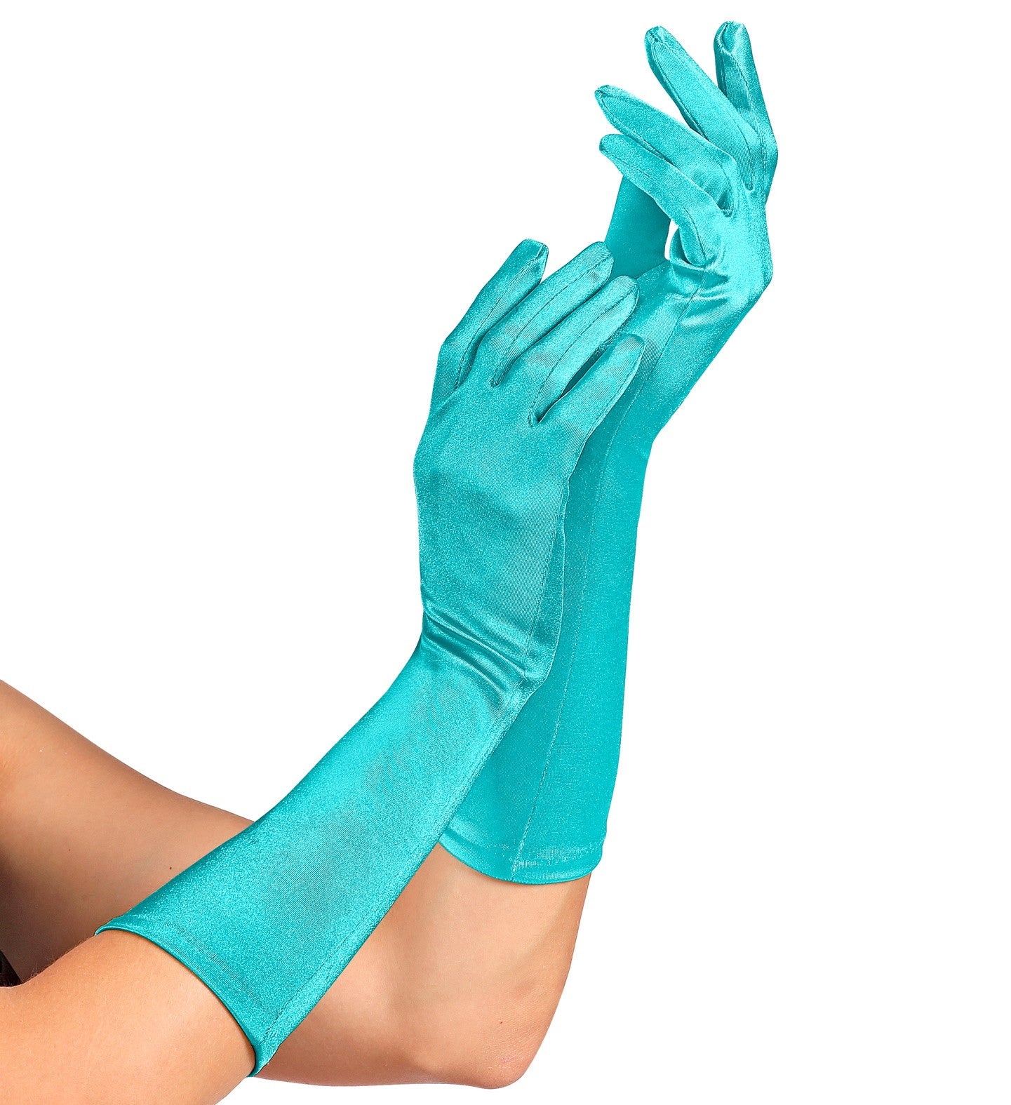 Guantes Azul Celeste Largos de Satén Guantes Widmann