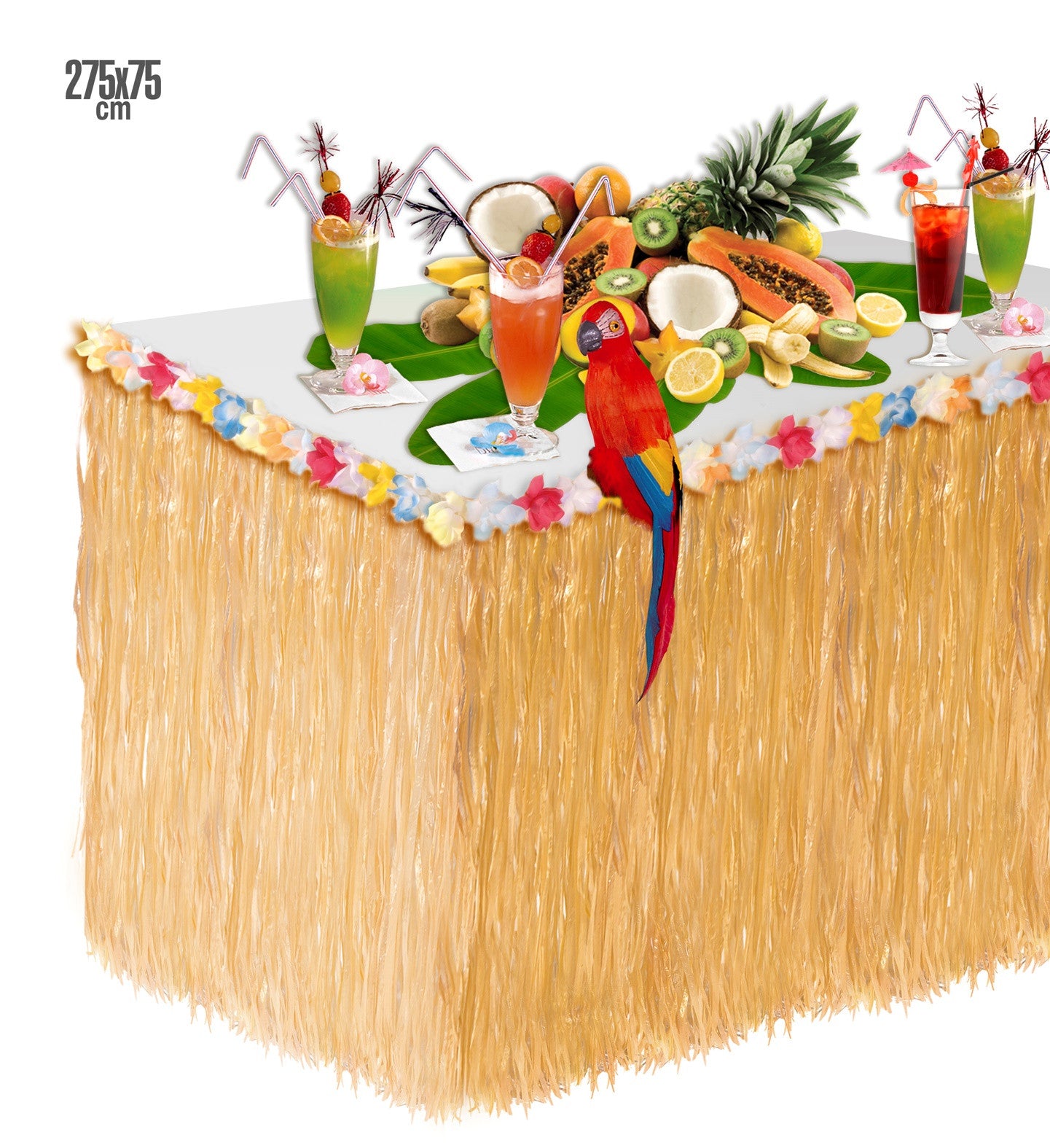Falda de Mesa Hawaiana con Flores para Decoración Decoración y Menaje Verano Widmann