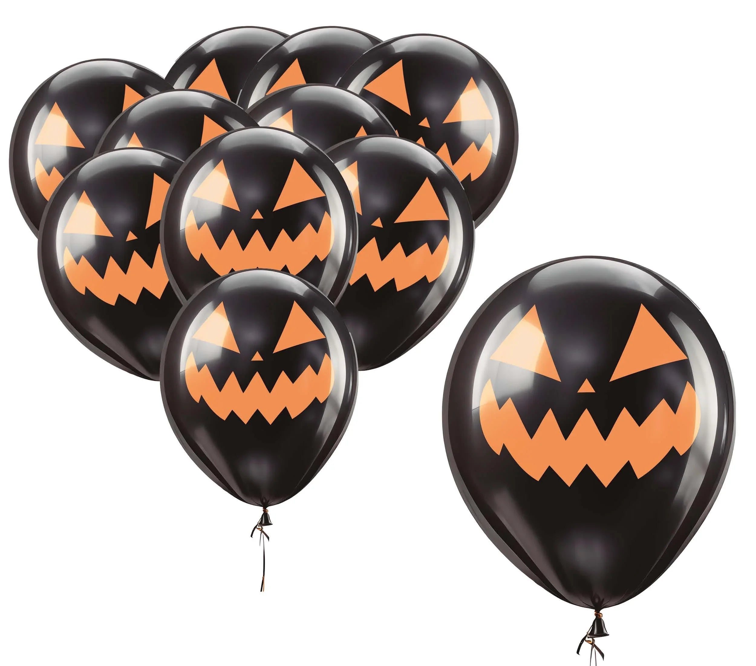 Pack de 10 Globos de Calabaza Negra para Decoración Globos de Halloween Guirca