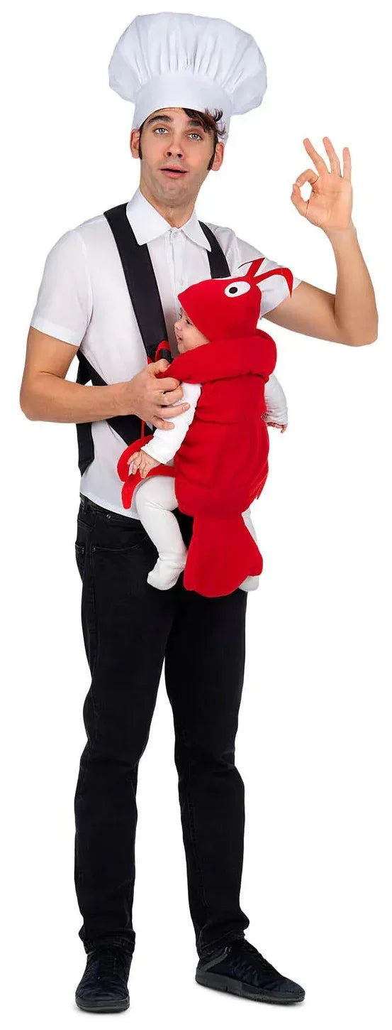 Disfraz de Chef y Bogavante para Adulto y Bebé Cangrejo, Langosta y Gamba Viving