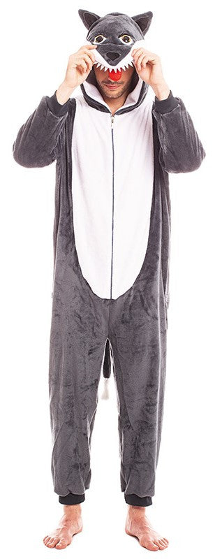 Disfraz de Lobo Gris de Peluche para Adulto Lobo Partilandia