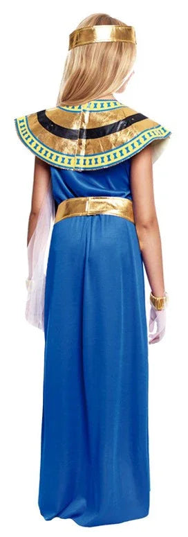 Disfraz de Faraona Egipcia Azul para Niña Egipcios Infantiles Partilandia