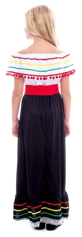 Disfraz de Mejicana Clásica para Niña Mexicanos Infantiles Partilandia