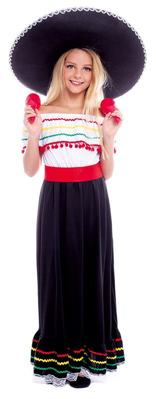 Disfraz de Mejicana Clásica para Niña Mexicanos Infantiles Partilandia