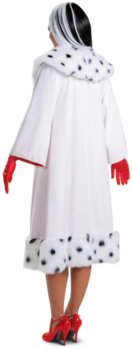 Abrigo de Cruela de Vil Blanco para Adulto Cruella de Vil Smiffys