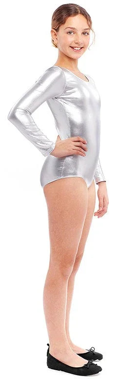 Body Plateado Metalizado para Niña Mallas y Maillots Partilandia