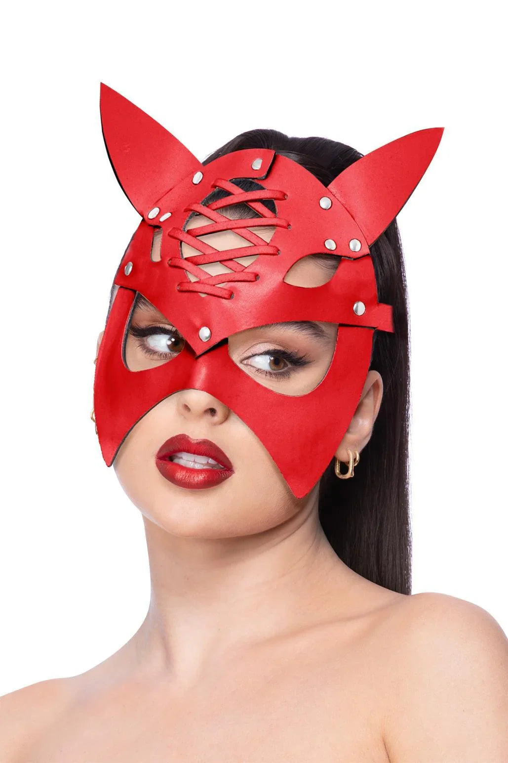 Máscara de Diablesa Roja de Polipiel Demonios Smiffys