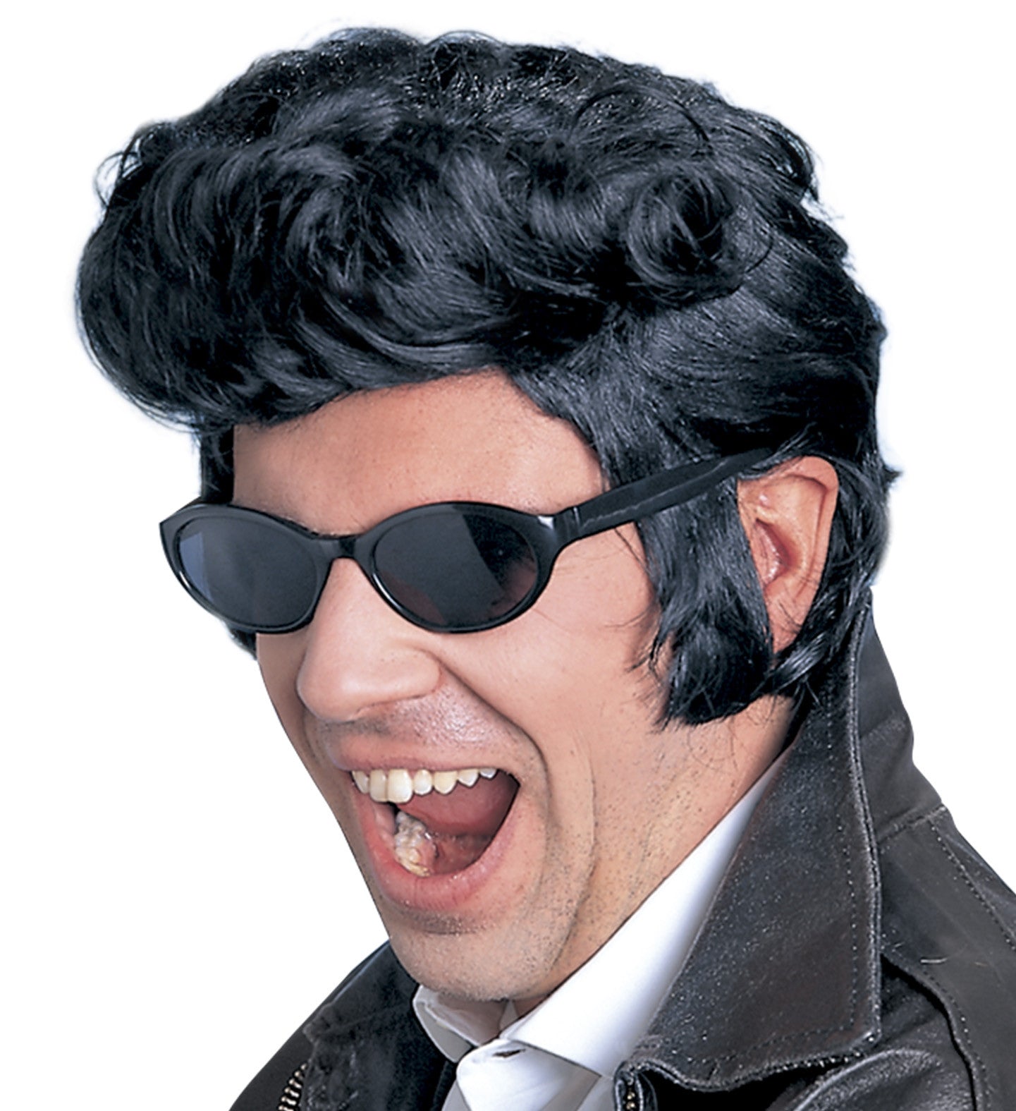 Peluca Morena Rock and Roll con Tupé y Patillas Complementos Grease Años 40 - 50 Widmann