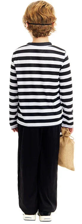 Camiseta Ladrón de Rayas Negras y Blancas Infantil Chaquetas, Chalecos y Camisas Partilandia