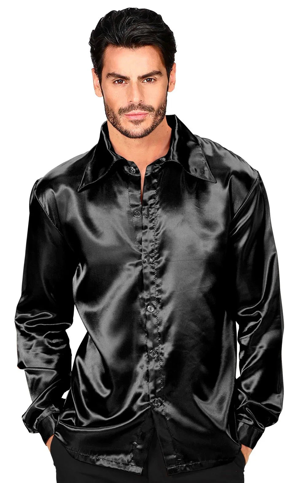 Camisa Disco Años 70 Negra para Hombre Camisas Disco Años 70 Widmann