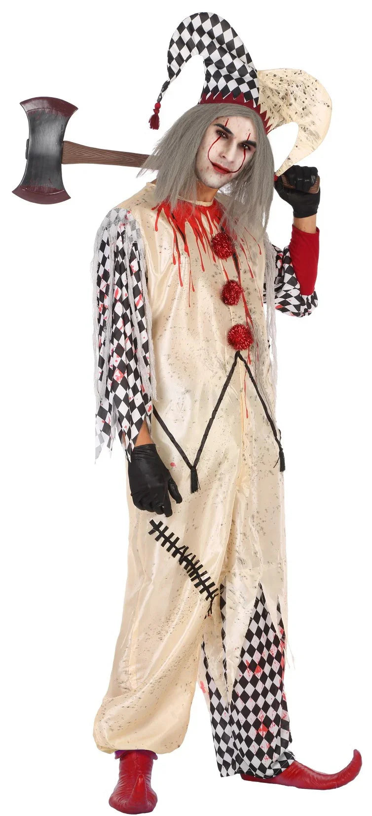 Disfraz de Arlequín Sangriento para Hombre Payasos Asesinos Atosa
