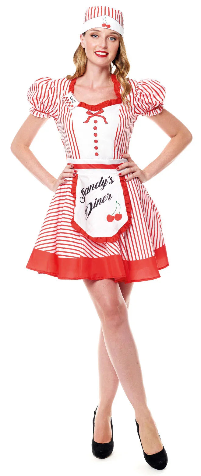 Disfraz Camarera Retro Años 50 para Mujer Grease - Años 40 y 50 Partilandia