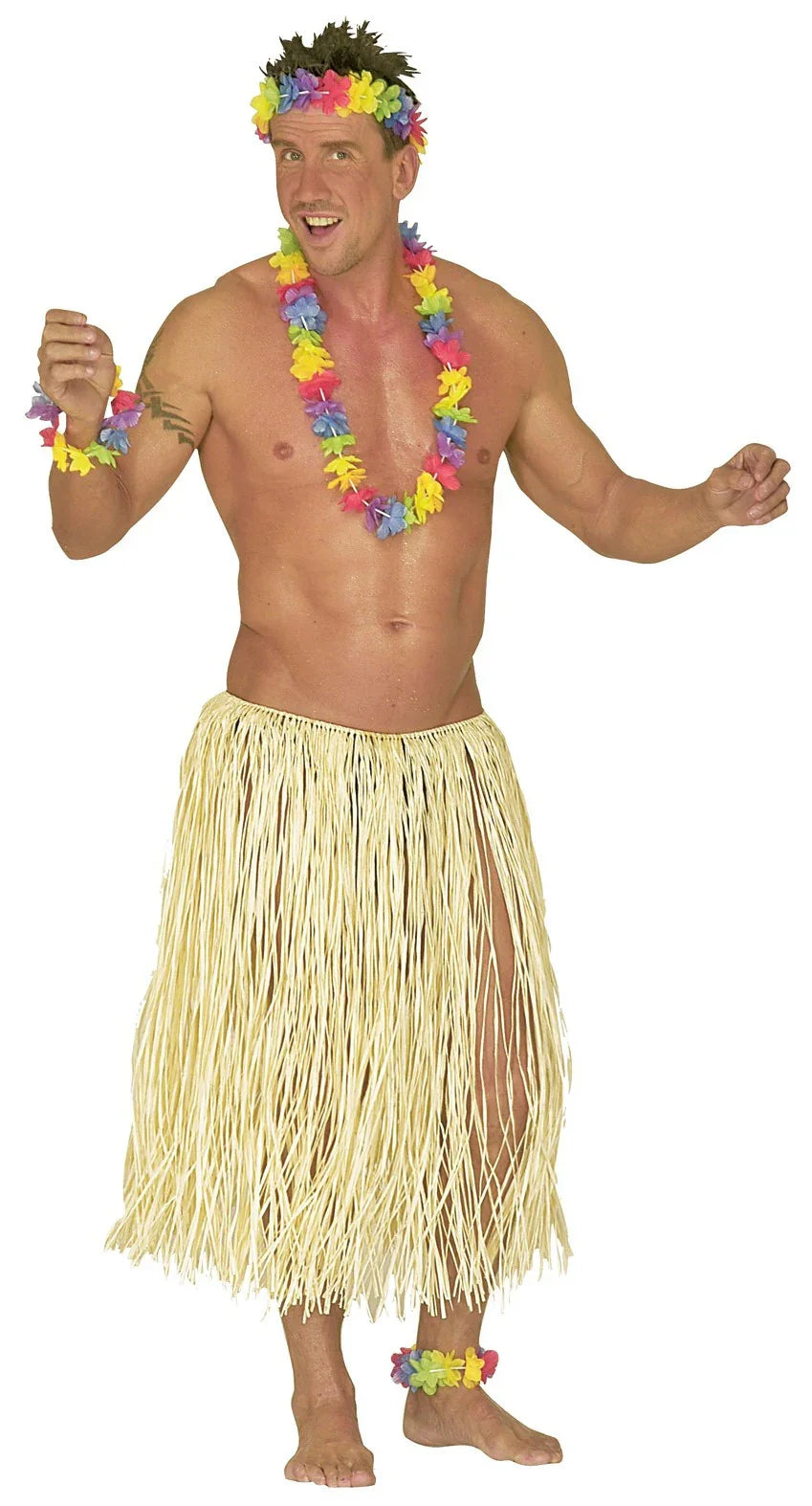 Falda Hawaiana Color Rafia Natural Faldas y Pantalones Widmann