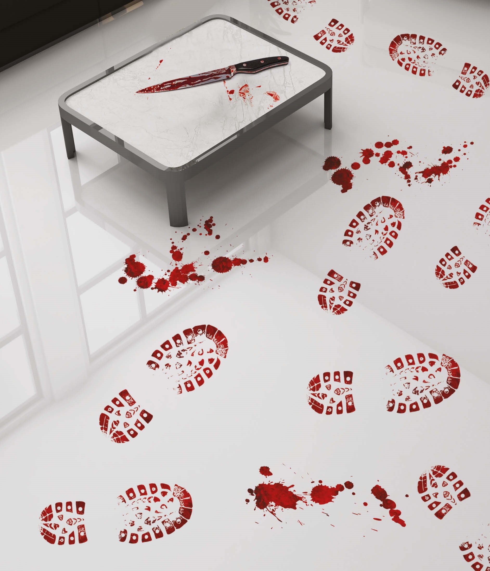 Huellas de Pisadas de Botas con Sangre Adhesivas Decoración Halloween Guirca